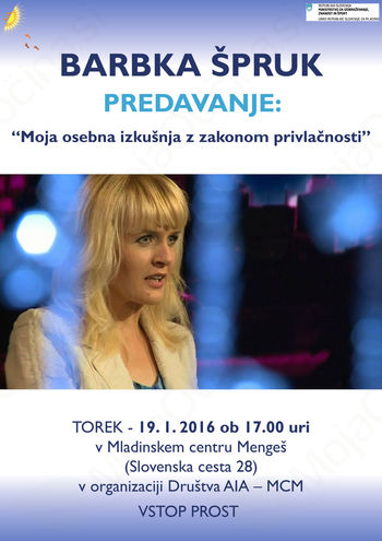 PREDAVANJE: MOJA OSEBNA IZKUŠNJA Z ZAKONOM PRIVLAČNOSTI 