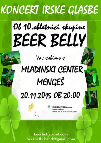 Talenti v živo - koncert irske in škotske tradicionalne glasbe BEER BELLY