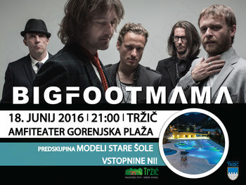 Koncert skupine BIG FOOT MAMA na Gorenjski plaži