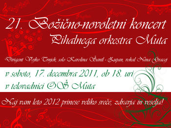 Vabilo- 21. Božično-novoletni koncert Pihalnega orkestra Muta