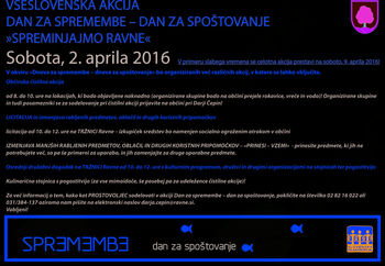 VSESLOVENSKA AKCIJA DAN ZA SPREMEMBE – DAN ZA SPOŠTOVANJE