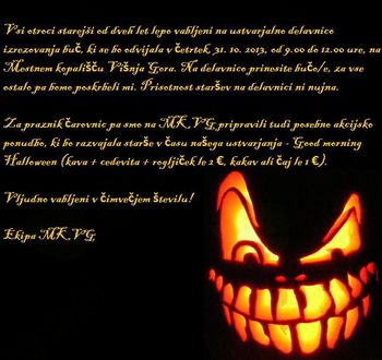 Izrezovanje buč v Mestnem koplaiišču Višnja Gora