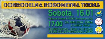 Dobrodelna rokometna tekma proti RK Celje Pivovarna Laško