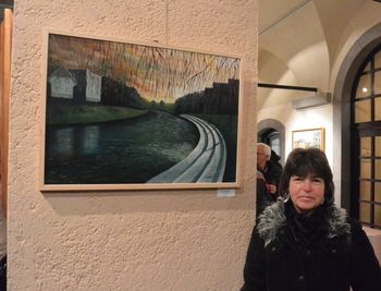 Irena Gorenc in Lojze Burja na razstavi v Mestni hiši v Ljubljani