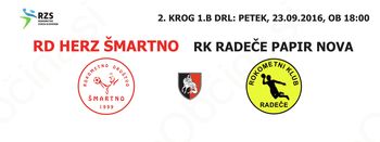 Rokometna tekma proti RK Radeče Papir Nova (1.B DRL - 2. krog)