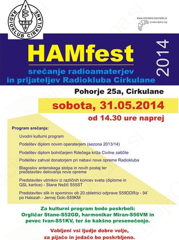HamFest 2014 - Srečanje radioamaterjev in prijateljev Radiokluba Cirkulane
