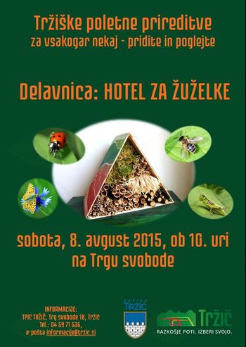 Tržiške poletne prireditve: Delavnica izdelovanje hotela za žuželke 