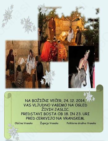 Ogled živih jaslic na Vranskem