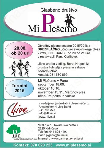 Družabni plesni večer in brezplačna ura Line Dance