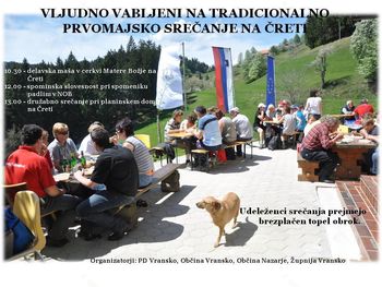 Tradicionalno prvomajsko srečanje na Čreti