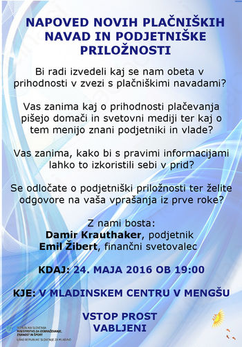 Predavanje - Napoved novih plačniških navad in podjetniške priložnosti