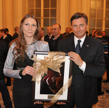 Nina Vehar na sprejemu pri predsedniku Pahorju