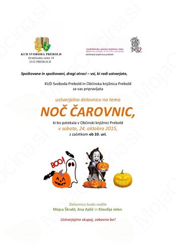 Ustvarjalna delavnica na temo Noč čarovnic