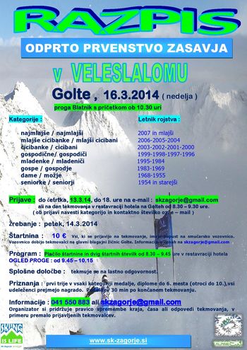 ODPRTO PRVENSTVO ZASAVJA V VELESLALOMU 