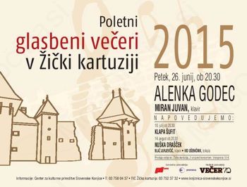 Poletni glasbeni večer v Žički kartuziji: ALENKA GODEC, koncert