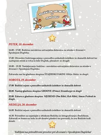 Božični sejem v Dupleku 