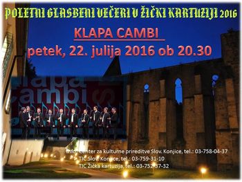 Poletni glasbeni večeri v Žički kartuziji -  Klapa Cambi
