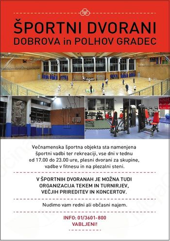 Športni dvorani Dobrova in Polhov Gradec