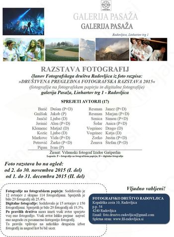 Društvena pregledna fotografska razstava 2015/2