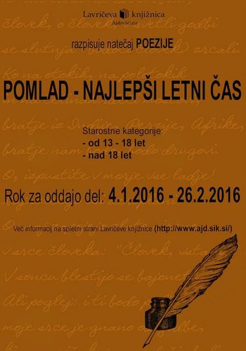 Natečaj poezije "Pomlad – Najlepši letni čas"