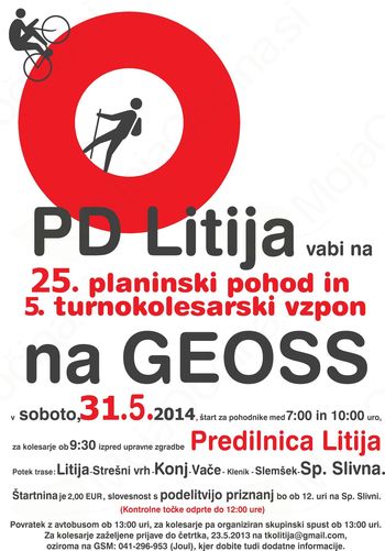 25. planinski pohod in 5. turnokolesarski vzpon na GEOSS