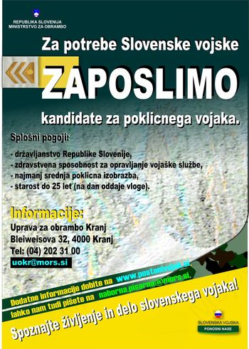 Zaposlovanje v Slovenski vojski