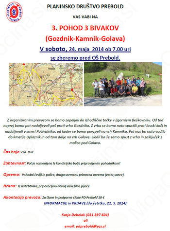 3. Pohod treh bivakov (Gozdnik - Kamnik - Golava)