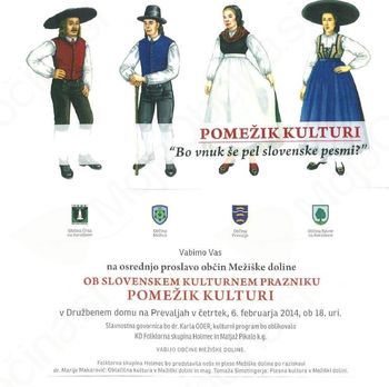 OSREDNJA PROSLAVA OBČIN MEŽIŠKE DOLINE OB SLO. KULTURNEM PRAZNIKU  "POMEŽIK KULTURI"