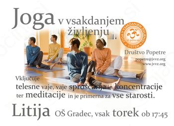 Joga v vsakdanjem življenju v Litiji: Jesenski semester vadbe joge na OŠ Gradec Litija