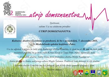 UTRIP DOMOZNANSTVA: Kulturno društvo Gomilsko se predstavi
