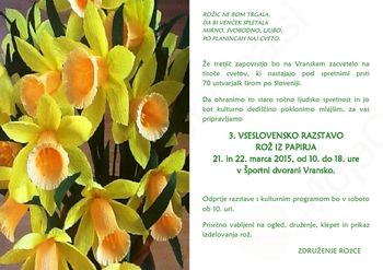3. vseslovenska razstava rož iz papirja