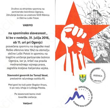 Spominska slovesnost pri Ogenjci