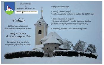 Vabilo na praznični koncert Vabilo na praznični koncert