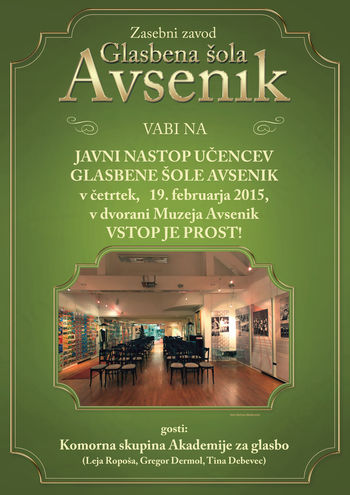 Javni nastop učencev Glasbene šole Avsenik