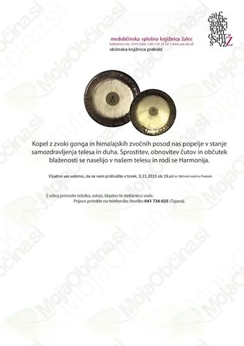 ZVOČNA KOPEL Z GONGOM