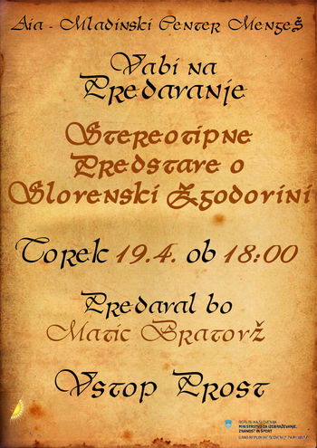 Predavanje - Stereotipne Predstave o Slovenski Zgodovini