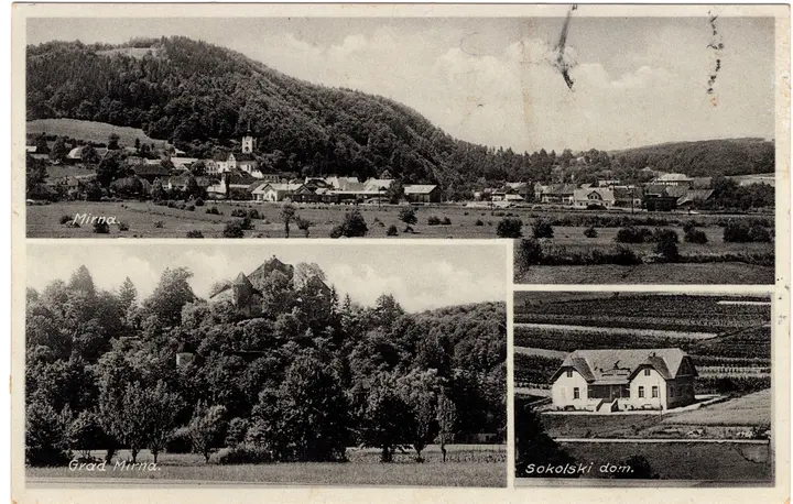 Razglednica Mirne, poslane 1935. Vir: Arhiv KPGT