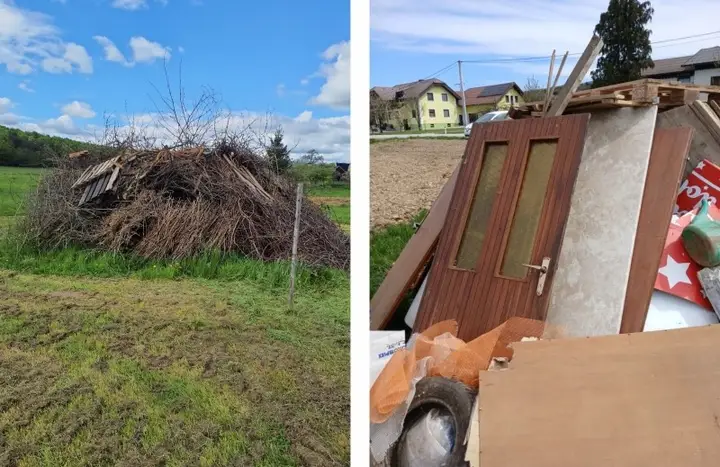 Obvestilo o prepovedi kurjenja odpadkov v naravi