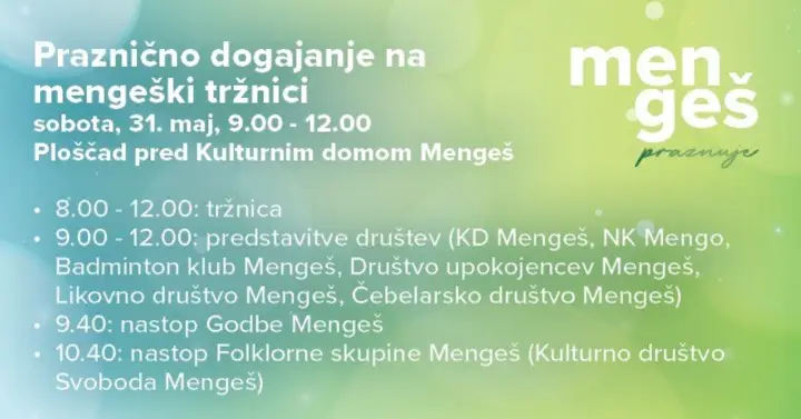 Mengeška tržnica 2025 - program