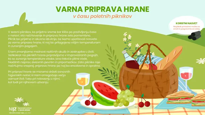 Varna priprava hrane v času poletnih piknikov
