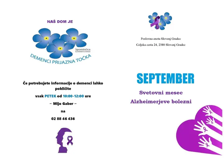 September-svetovni mesec Alzheimerjeve bolezni