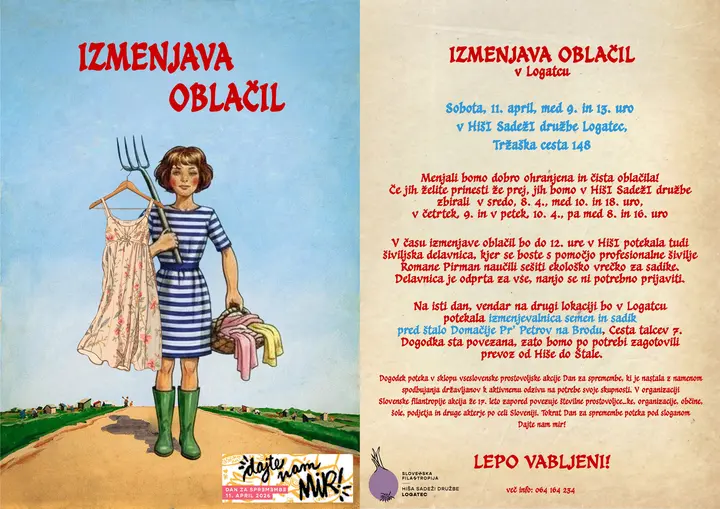 Izmenjava oblačil in šiviljska delavnica.