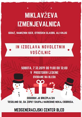 Miklavževa izmenjevalnica igrač in izdelovanje novoletnih voščilnic
