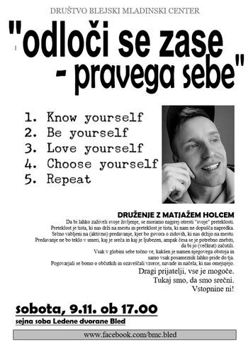 Predavanje Odloči se zase - pravega sebe