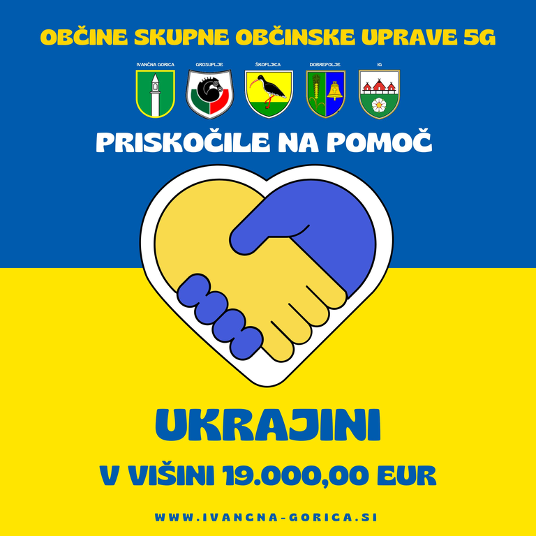 Humanitarna pomoč Ukrajini iz občin Skupne občinske uprave 5G (Ivančna Gorica, Grosuplje, Dobrepolje, Škofljica in Ig)