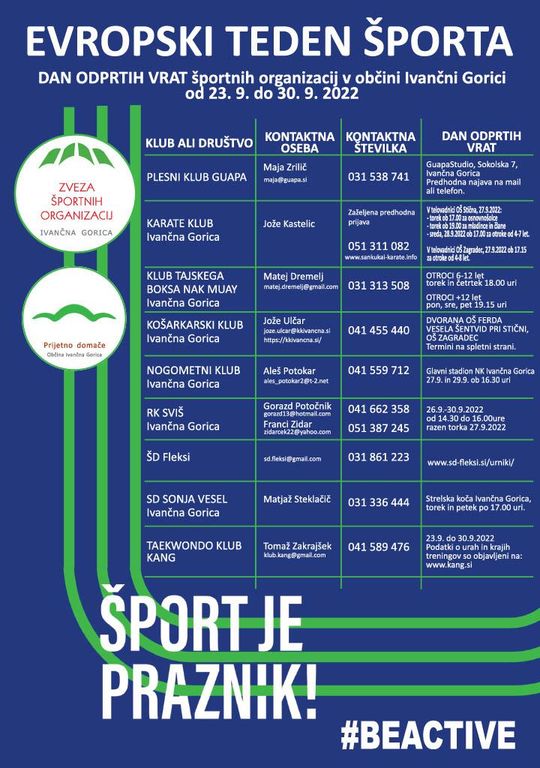 23. septembra praznujemo Dan slovenskega športa