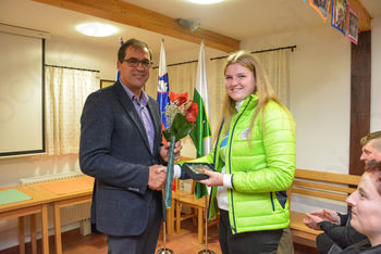 Sprejem za mladinsko olimpijko Tjašo Zajc z Muljave