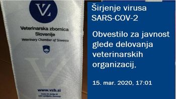Covid-19: Obvestilo Veterinarske zbornice Slovenije