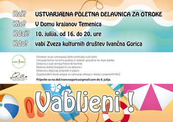 Vabljeni na Ustvarjalno poletno delavnico za otroke