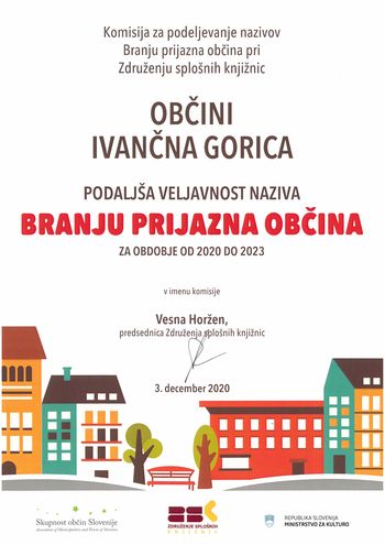 Občina Ivančna Gorica še naprej »Branju prijazna občina«